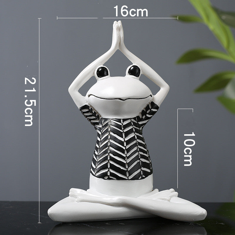 Figuras de rana de yoga, adornos de animales para meditación