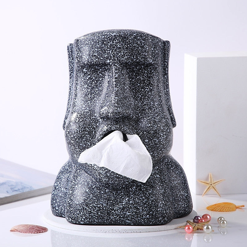 Stone Portrait Tissue Box