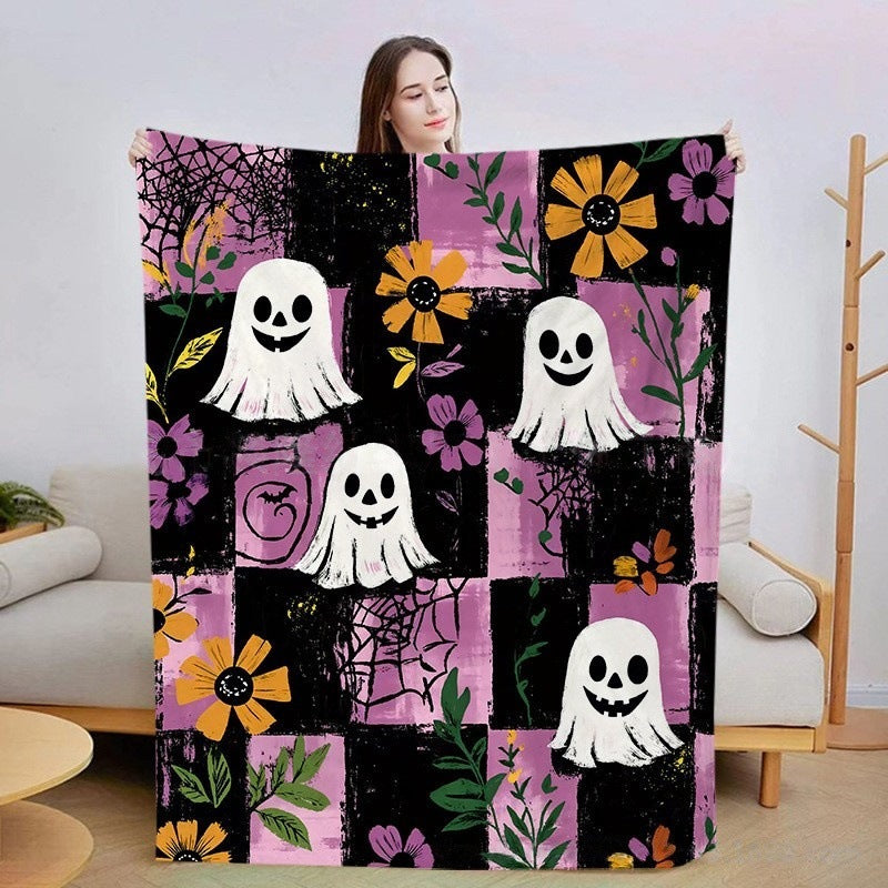 Pumpkin And Bat Blanket