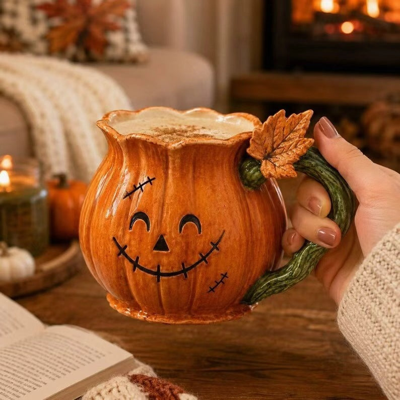 Adorno de resina de taza de calabaza para Halloween