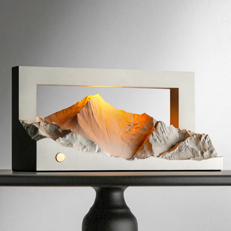 Framed Sunset Mountain Lamp