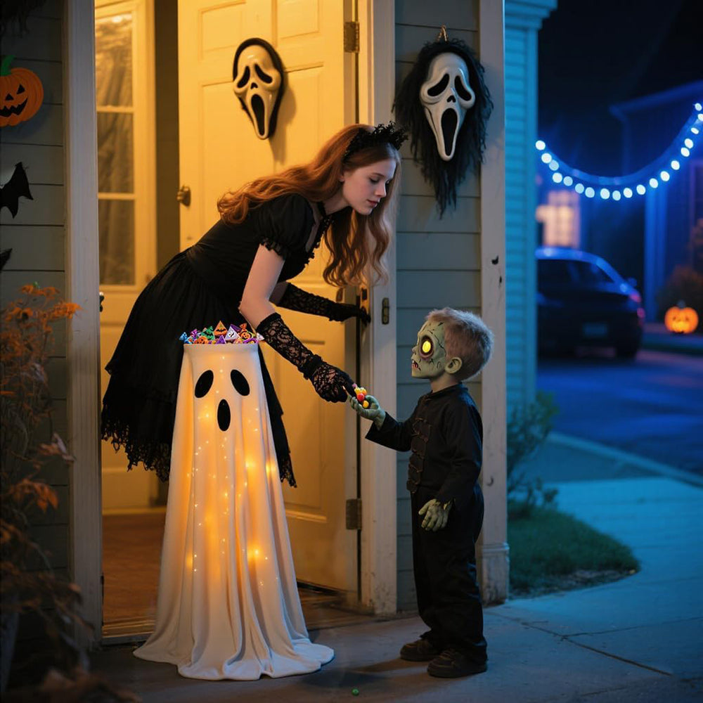 Soporte para cuenco de dulces de fantasma para Halloween