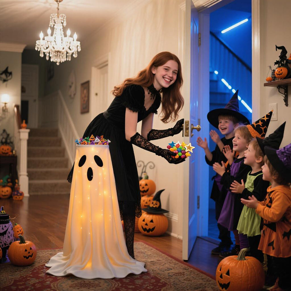 Soporte para cuenco de dulces de fantasma para Halloween
