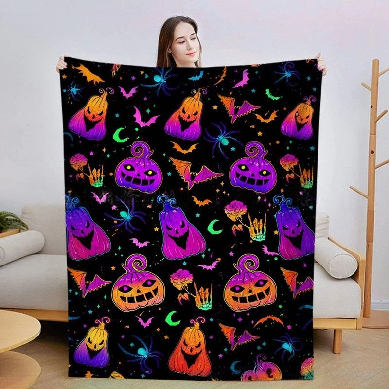 Pumpkin And Bat Blanket