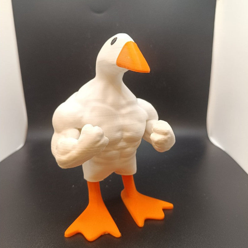 Estatua de pato musculoso