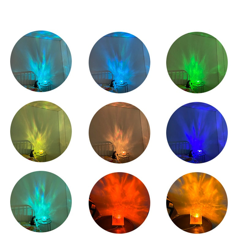 Lámpara de cristal con efecto de ondas de agua