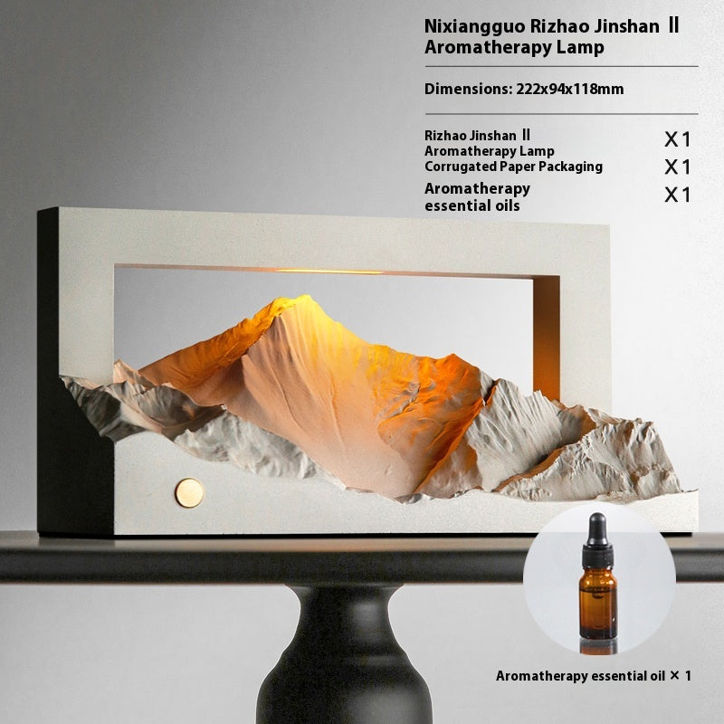 Framed Sunset Mountain Lamp