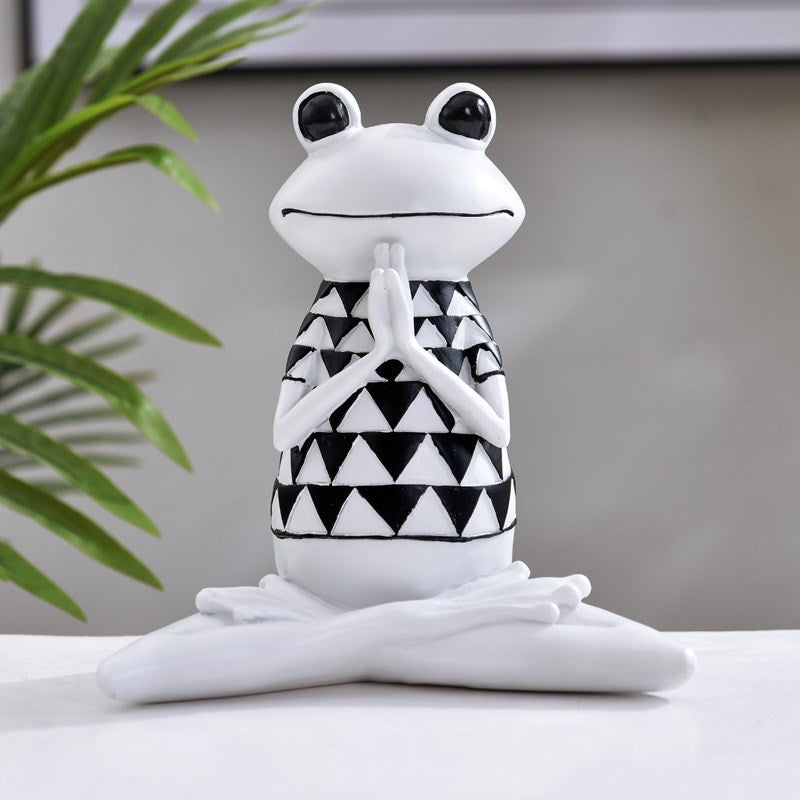Figuras de rana de yoga, adornos de animales para meditación