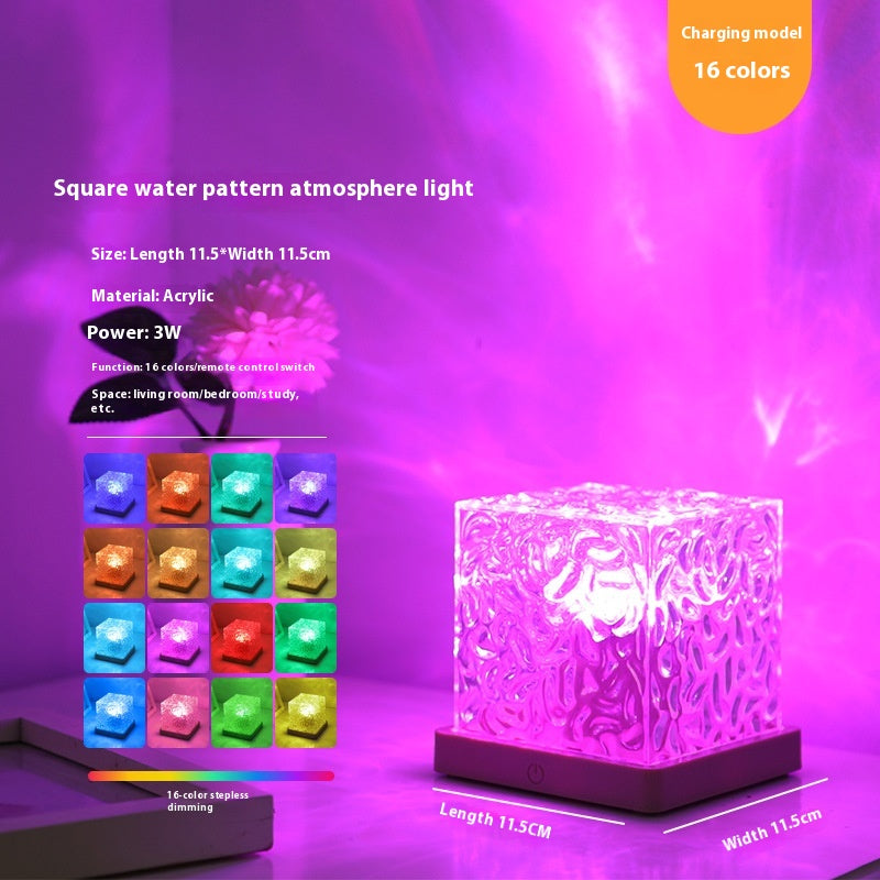Lámpara de cristal con efecto de ondas de agua