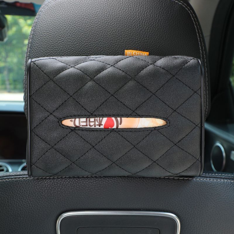 Caja de pañuelos para coche con estampado de pata de gallo