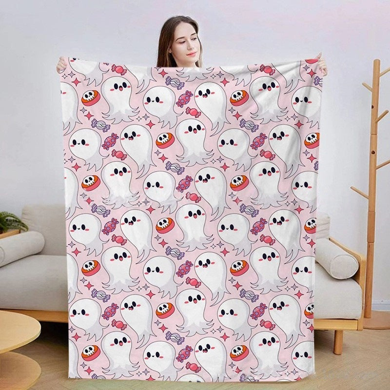 Pumpkin And Bat Blanket