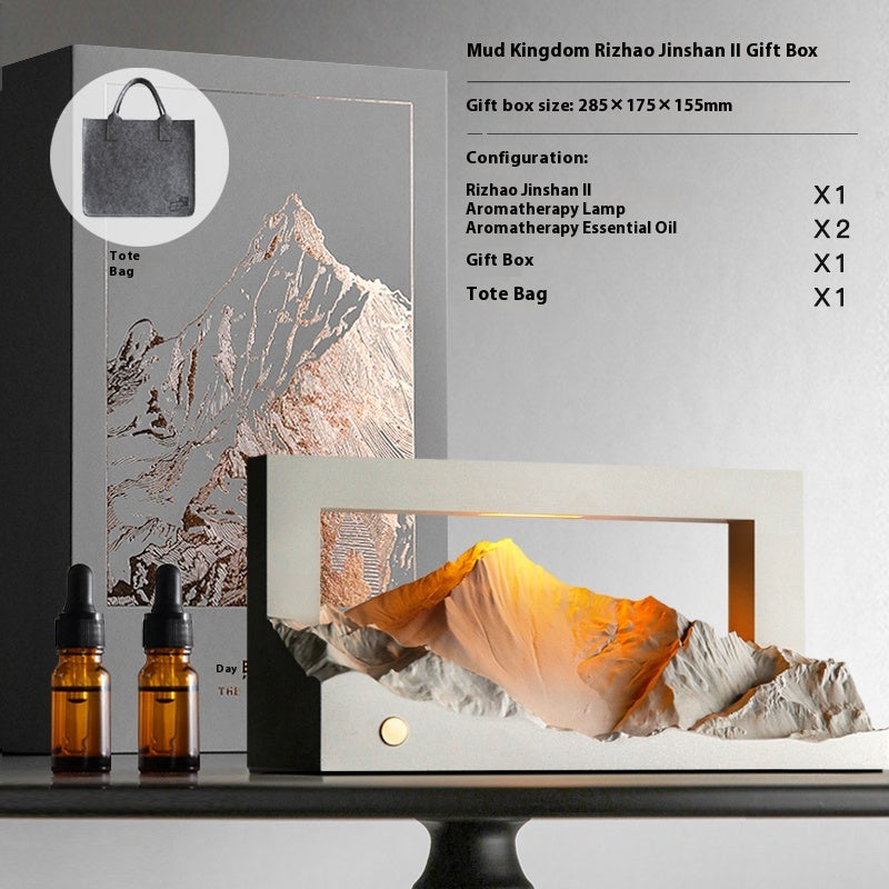 Framed Sunset Mountain Lamp