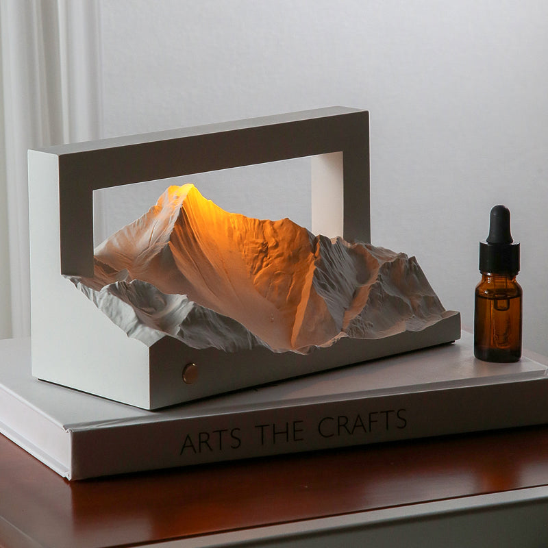 Framed Sunset Mountain Lamp
