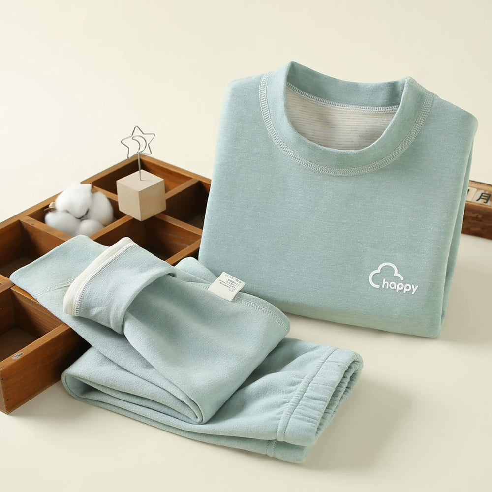Kids Thermal Base Layer Set — Happy Green