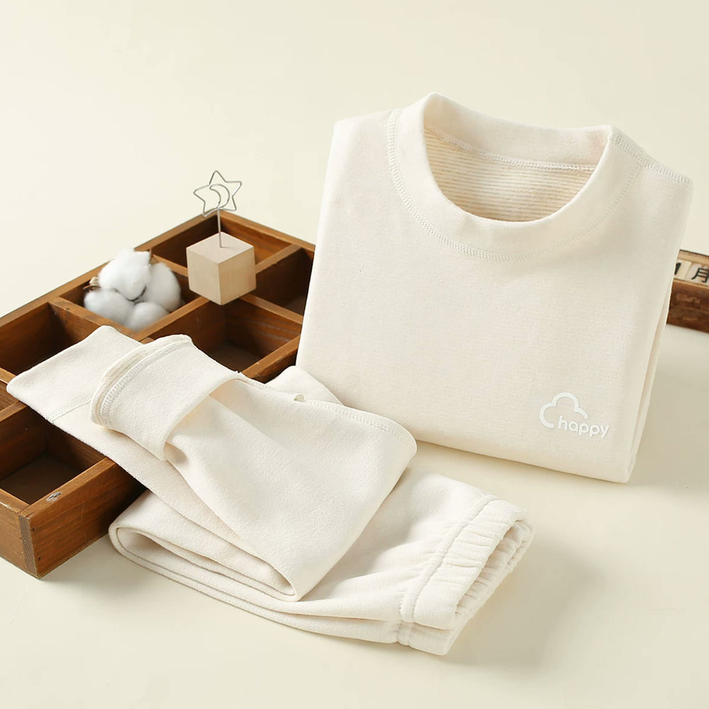 Kids Thermal Base Layer Set — Happy Beige