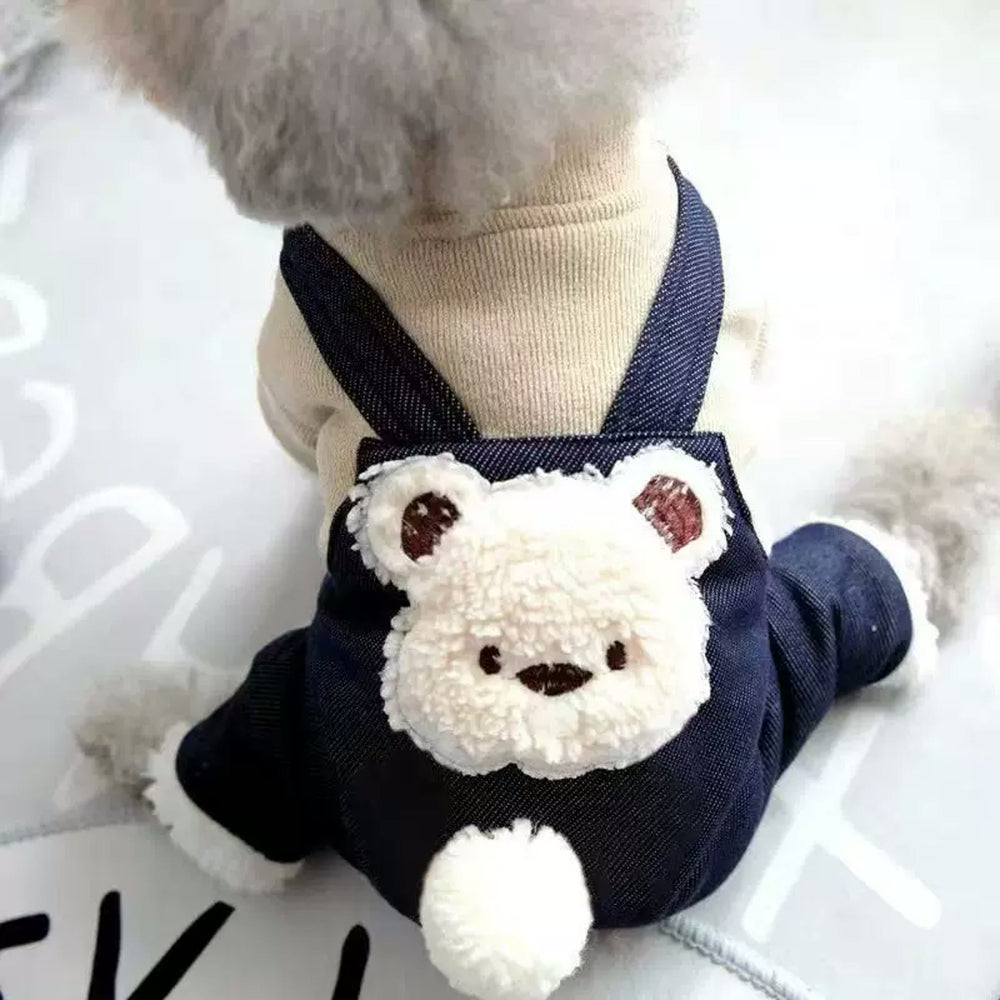 Cozy Bear Pet Outfit — Beige Bear with Four Legs