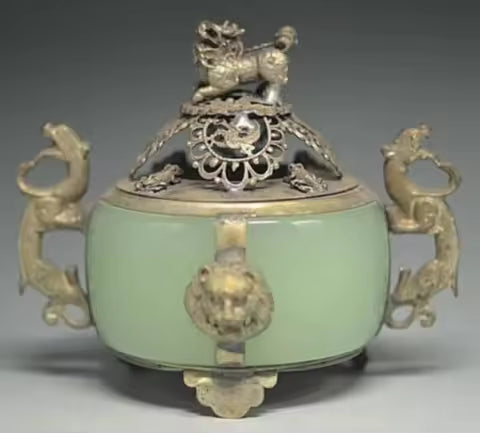 Jade Inlaid Dragon Censer