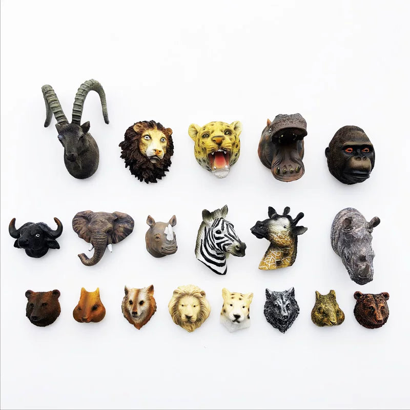 Animal-head magnet size assortment with Bronze Marmot