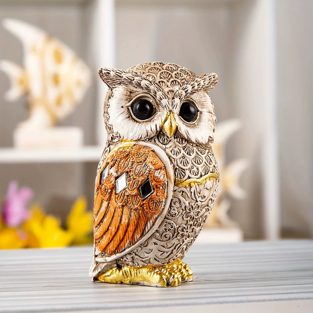 Retro Owl Cabinet Statue