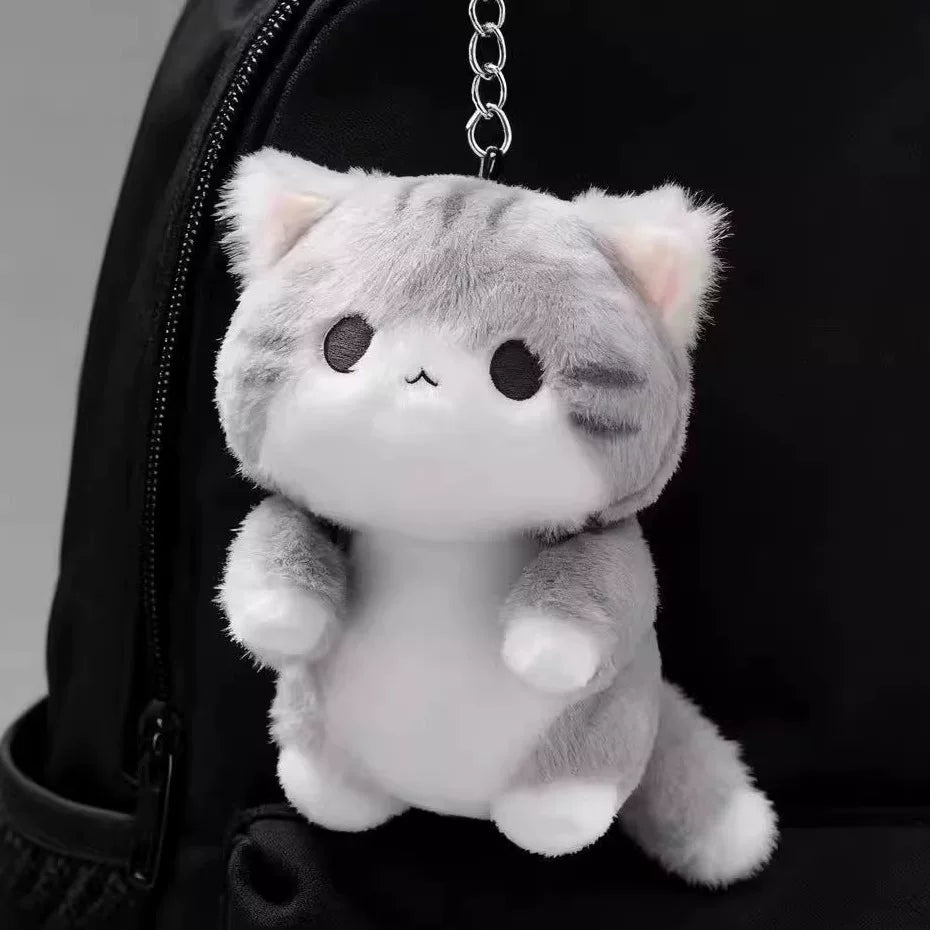 Soft Gray Cat Bag Charm detail