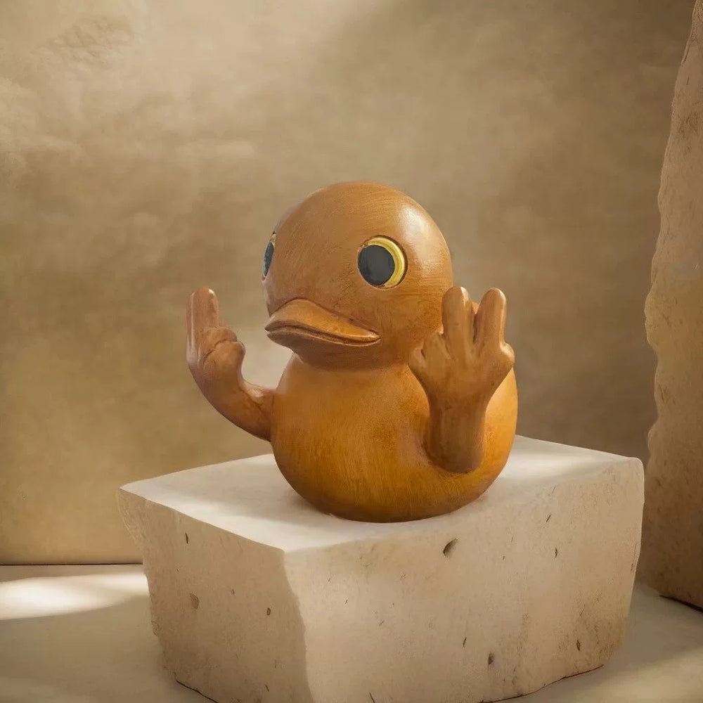 Woodgrain Duck Statue