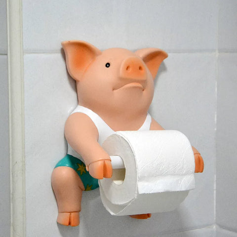 Portarrollos de pared con diseño de cerdo