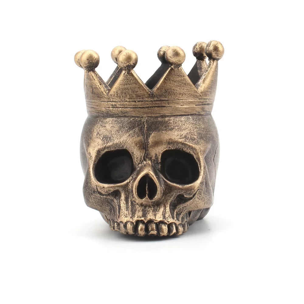 Crowned Skull Candle Holder