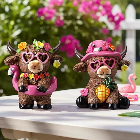 Pineapple Highland Cow Pair