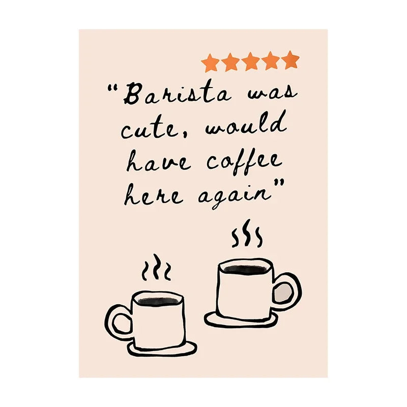 Coffee canvas print, design: Five star barista review
