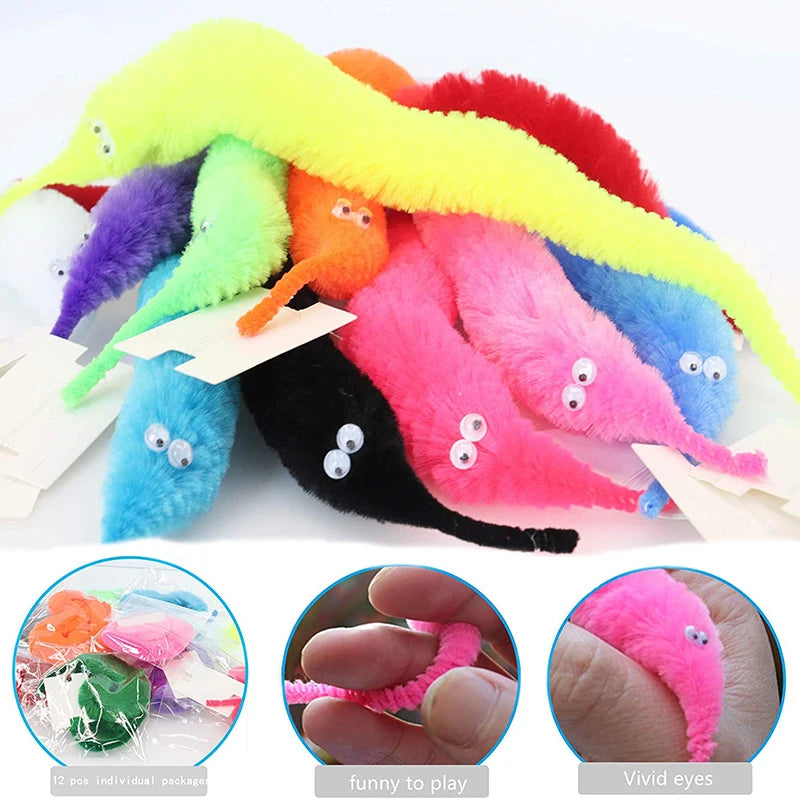 Rainbow Fuzzy Worm Set