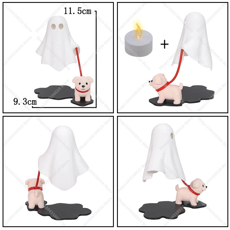 Luz nocturna LED de fantasma adorable con figura de perro