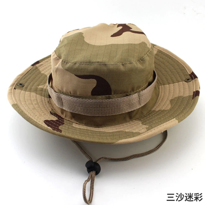 Boonie hat in a sand and tan desert camouflage print