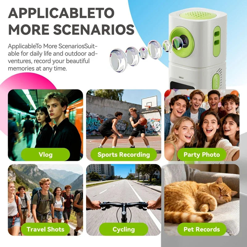 Maker collage of the situations the camera is marketed for