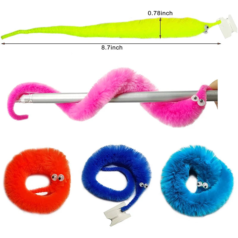 Rainbow Fuzzy Worm Set