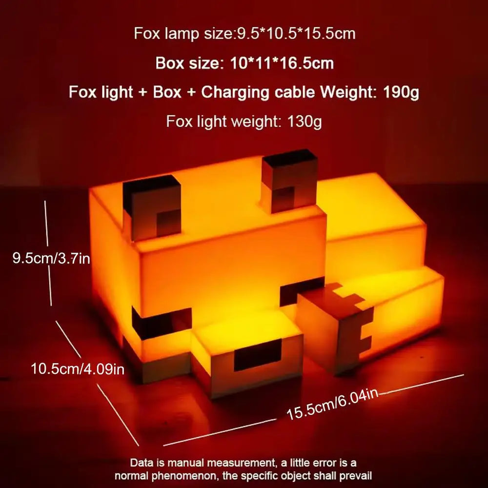Blocky Pixel Fox Night Light
