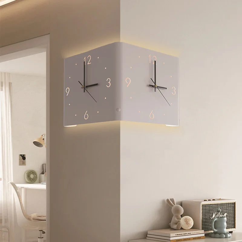 Double-Sided Corner Clock