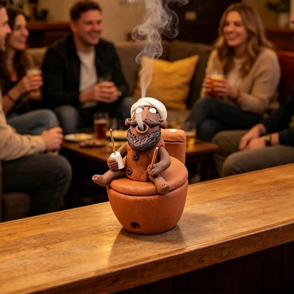 The incense burner on a bar counter in a staged scene