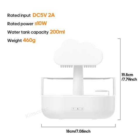 Rain-Cloud Aroma Diffuser - White / US Adapter