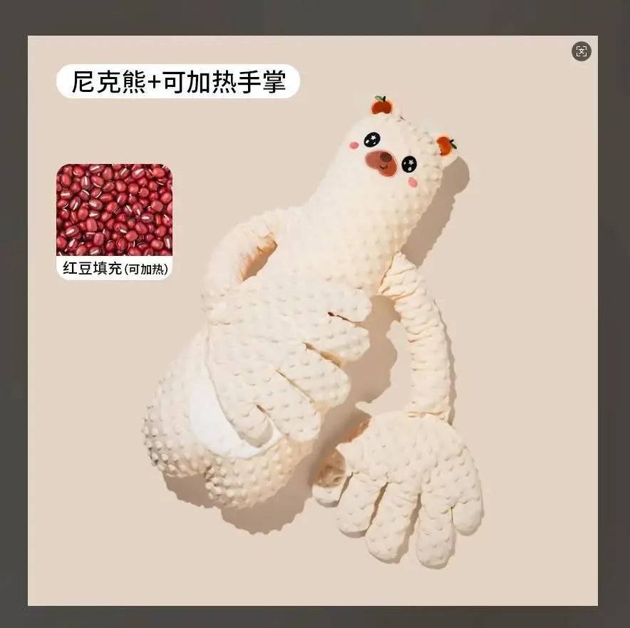 The Cream Bear design photographed alone, with Chinese marketing text added by the maker naming the red bean filling
