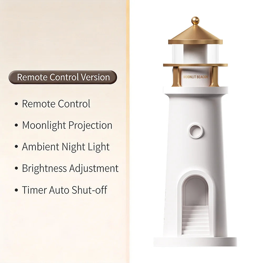 Maker feature card headed Remote Control Version, listing remote control, moonlight projection, ambient night light, brightness adjustment and timer auto shut-off