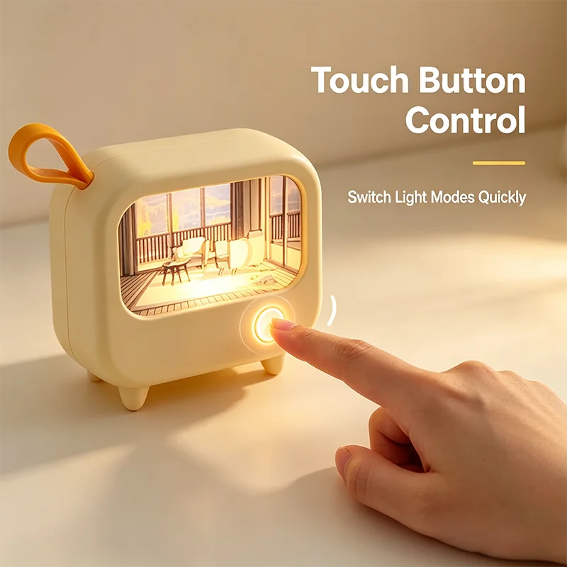 TV Painting Night Light Led Cute Child Learning Table Lamp