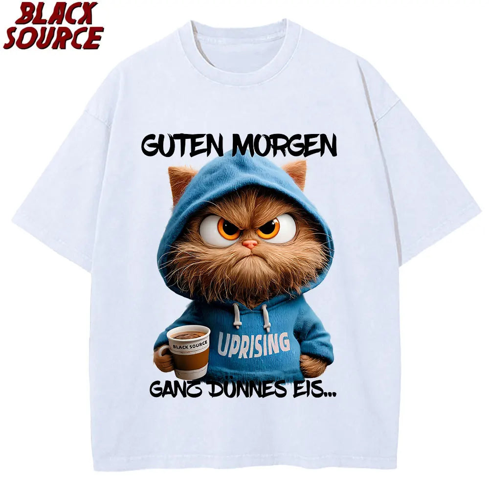 German Cat T-shirt Guten Morgen