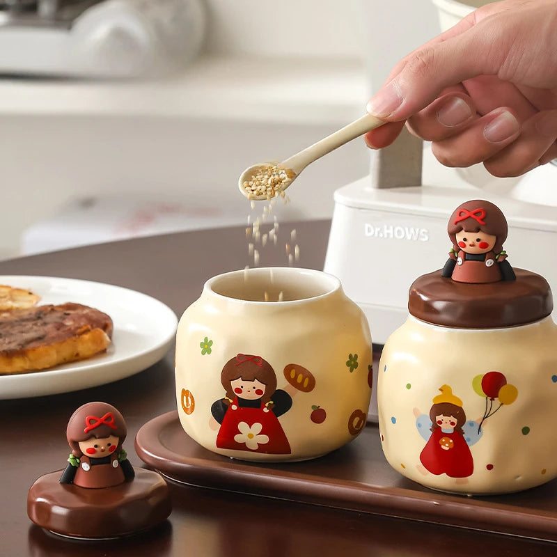 Household Ceramic Seasoning Jar Combination Set