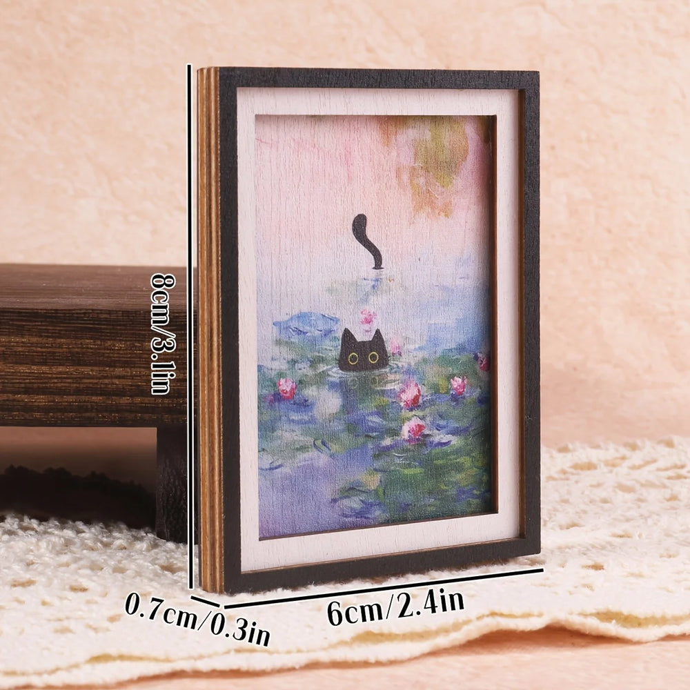 Flower-Pond Black Cat Magnet – view 4