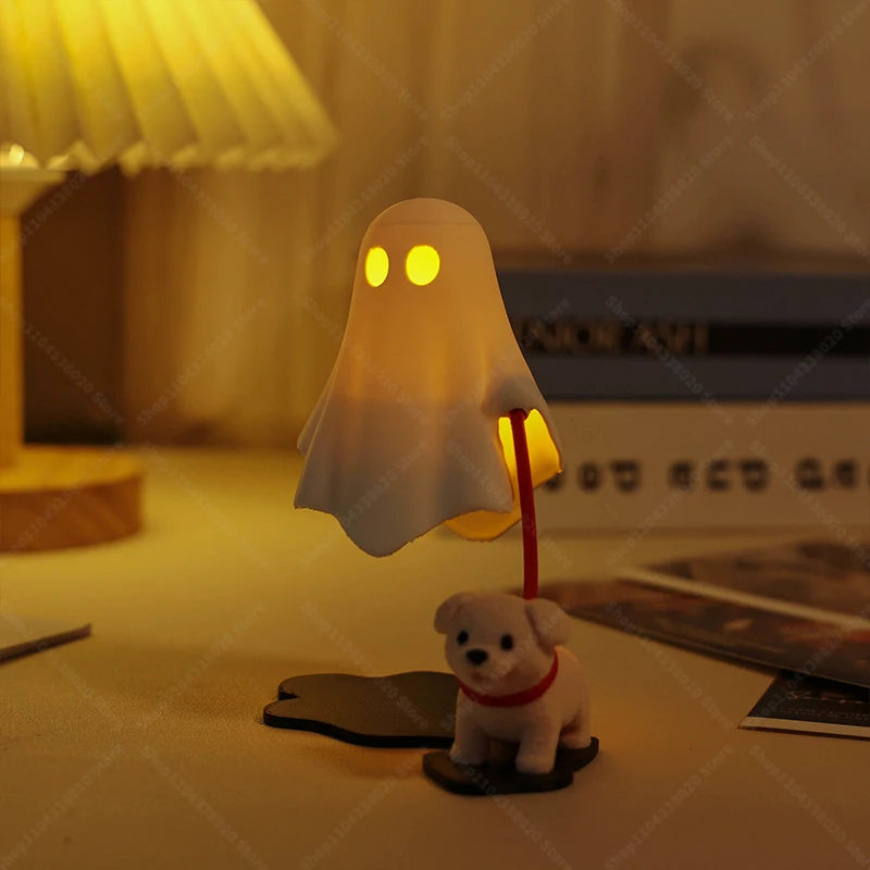Luz nocturna LED de fantasma adorable con figura de perro