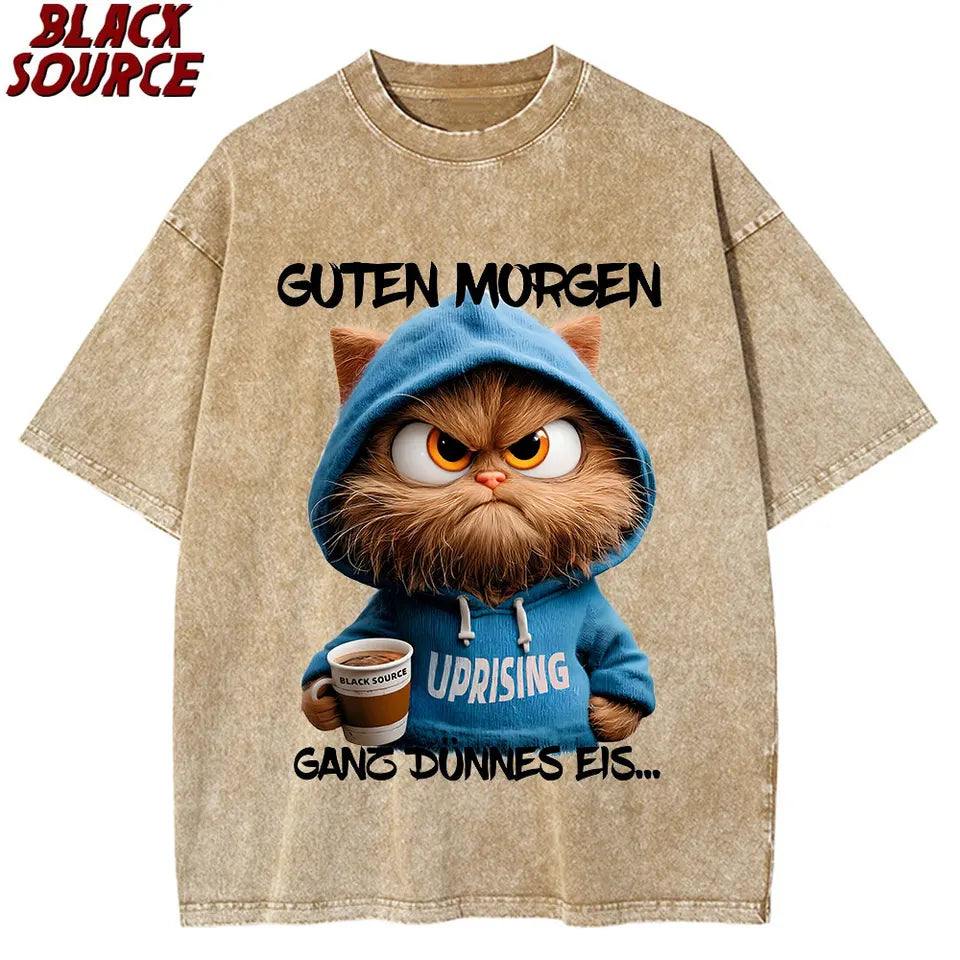 German Cat T-shirt Guten Morgen