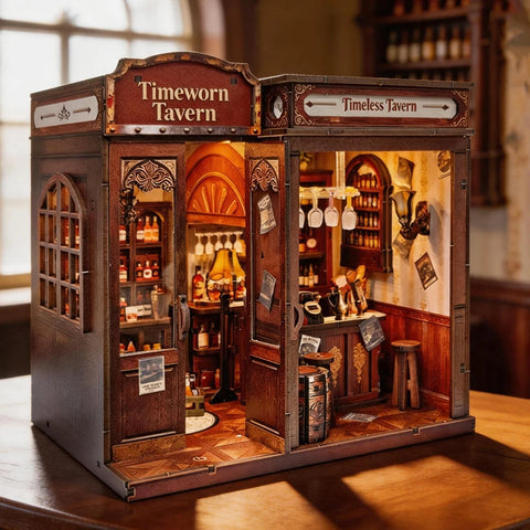 DIY Wooden Book Nook Timeworn Tavern Bookend