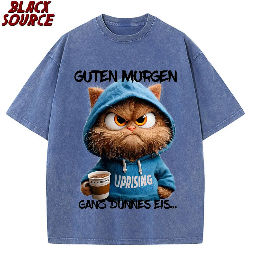 German Cat T-shirt Guten Morgen
