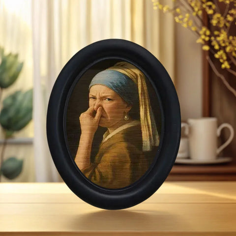 Retrato de la joven de la perla hurgándose la nariz