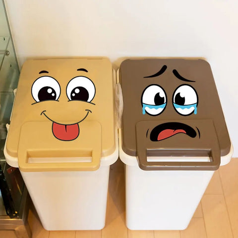 Cartoon Face Bin Stickers